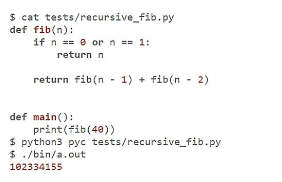 Python to C compiler