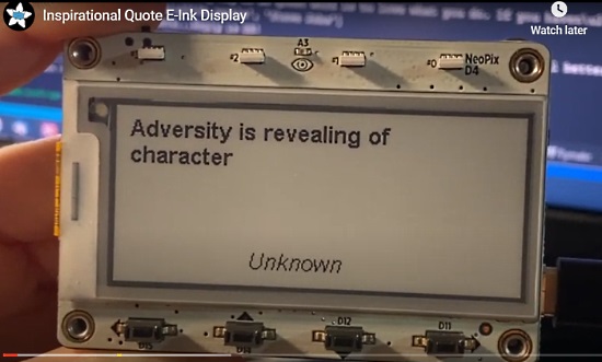 Inspirational Quote E-Ink Display