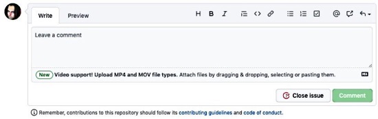 GitHub supports MOV and MP4