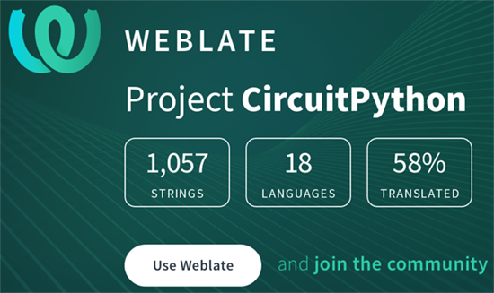 CircuitPython translation statistics on weblate