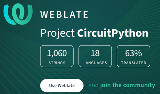 CircuitPython translation statistics on weblate