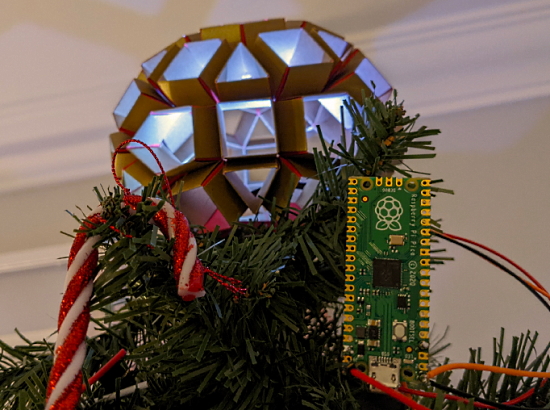 Topping your tree with a glowing Rhombicosidodecahedron