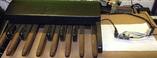 Adding MIDI to an old organ pedal keyboard