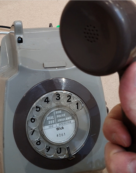 Listen to oral history on an old rotary phone