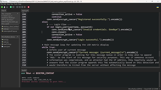 Programming ESP32 with micropython for secure socket communication