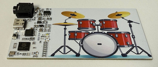 Electronic drum business cards built on RP2040