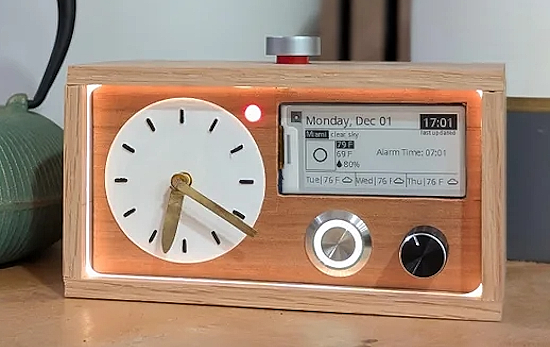 Digitial-Analog Desk Clock (Alarm Clock)