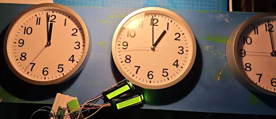 A six-zone world time wall