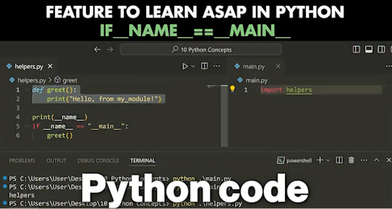 if `__name__ == __main__`