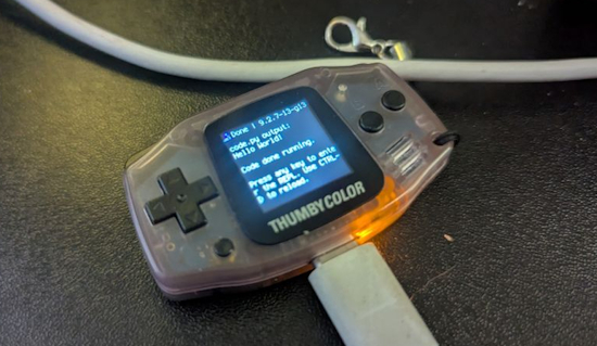 First boot of circuitpython on the Thumby Color