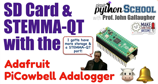 Pico DJ Board! Use an Adalogger CowBell to Boost Storage w/a microSD card (CircuitPython School)