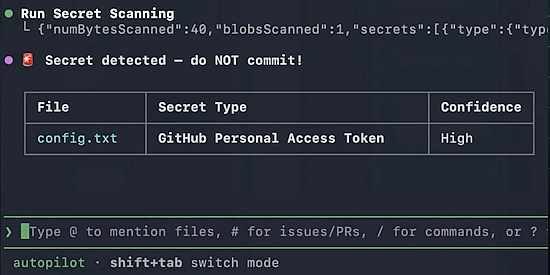 Secret scanning in AI coding agents via the GitHub MCP Server