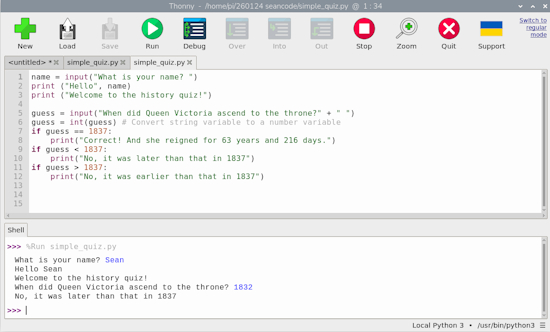 Build a simple quiz game in Python
